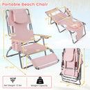 3-IN-1 Foldable Beach Chair with Footrest and Adjustable Backrest by LJGDeals