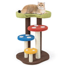 3-In-1 Cat Tree 3 Full-Wrapped Sisal Posts Removable Mat and Platforms-Multicolor by LJGDeals