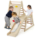 3-In 1 Jungle Gym Indoor Playground with Extended Slide for Toddlers-Natural by LJGDeals