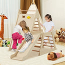 3-In 1 Jungle Gym Indoor Playground with Extended Slide for Toddlers-Natural by LJGDeals