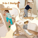 3-In 1 Jungle Gym Indoor Playground with Extended Slide for Toddlers-Natural by LJGDeals