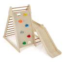 3-In 1 Jungle Gym Indoor Playground with Extended Slide for Toddlers-Natural by LJGDeals