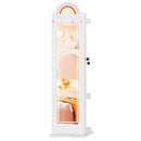 3 In 1 Kids Jewelry Cabinet Freestanding Jewelry Armoire with 3-Color Lighted Mirror