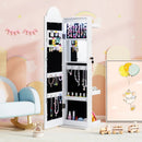 3 In 1 Kids Jewelry Cabinet Freestanding Jewelry Armoire with 3-Color Lighted Mirror by LJGDeals