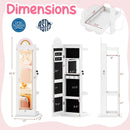 3 In 1 Kids Jewelry Cabinet Freestanding Jewelry Armoire with 3-Color Lighted Mirror by LJGDeals