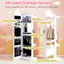 3 In 1 Kids Jewelry Cabinet Freestanding Jewelry Armoire with 3-Color Lighted Mirror by LJGDeals