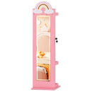 3 In 1 Kids Jewelry Cabinet Freestanding Jewelry Armoire with 3-Color Lighted Mirror