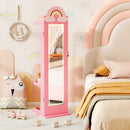 3 In 1 Kids Jewelry Cabinet Freestanding Jewelry Armoire with 3-Color Lighted Mirror by LJGDeals