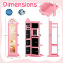 3 In 1 Kids Jewelry Cabinet Freestanding Jewelry Armoire with 3-Color Lighted Mirror by LJGDeals