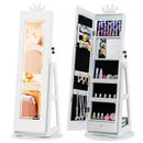 3 In 1 Kids Jewelry Cabinet with 3-Color Lighted Full Length Mirror and Internal Mirror by LJGDeals