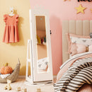 3 In 1 Kids Jewelry Cabinet with 3-Color Lighted Full Length Mirror and Internal Mirror