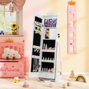 3 In 1 Kids Jewelry Cabinet with 3-Color Lighted Full Length Mirror and Internal Mirror by LJGDeals