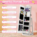 3 In 1 Kids Jewelry Cabinet with 3-Color Lighted Full Length Mirror and Internal Mirror by LJGDeals