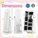3 In 1 Kids Jewelry Cabinet with 3-Color Lighted Full Length Mirror and Internal Mirror by LJGDeals