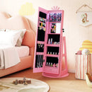 3 In 1 Kids Jewelry Cabinet with 3-Color Lighted Full Length Mirror and Internal Mirror by LJGDeals