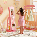 3 In 1 Kids Jewelry Cabinet with 3-Color Lighted Full Length Mirror and Internal Mirror by LJGDeals