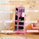 3 In 1 Kids Jewelry Cabinet with 3-Color Lighted Full Length Mirror and Internal Mirror by LJGDeals