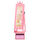 3 In 1 Kids Jewelry Cabinet with 3-Color Lighted Full Length Mirror by LJGDeals