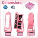 3 In 1 Kids Jewelry Cabinet with 3-Color Lighted Full Length Mirror by LJGDeals