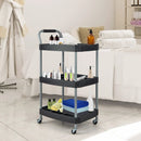 3 Layer Detailing Tool Utility Cart Tool Organizer Mobile Rolling Cart with Multiple Divider-Black by LJGDeals