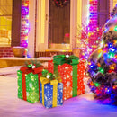 3 PCS Christmas Lighted Gift Boxes Set Decoration with 52 Pre-lit LED Lights by LJGDeals