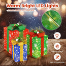 3 PCS Christmas Lighted Gift Boxes Set Decoration with 52 Pre-lit LED Lights by LJGDeals
