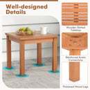 3 PCS Eucalyptus Wood Patio Bistro Set with 2 Folding Arm Chairs by DirectDeals