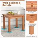3 PCS Eucalyptus Wood Patio Bistro Set with 2 Folding Arm Chairs by LJGDeals
