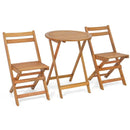 3 Pieces Folding Patio Bistro Set with Slatted Tabletop by LJGDeals