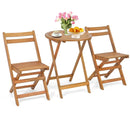 3 Pieces Folding Patio Bistro Set with Slatted Tabletop by LJGDeals