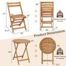 3 Pieces Folding Patio Bistro Set with Slatted Tabletop by LJGDeals