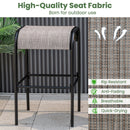 3 Pieces Outdoor Round Bar Table Set with 1.6 Inches Umbrella Hole by LJGDeals