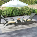 3-Piece Wicker Adirondack Set with Comfy Seat Cushions-Gray by LJGDeals