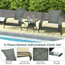 3-Piece Wicker Adirondack Set with Comfy Seat Cushions-Gray by LJGDeals