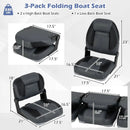 3-Pack Folding Boat Seats with 28D Soft Sponge Padding-Black by LJGDeals