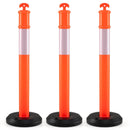 3 Pack Traffic Delineator Posts with Fillable Base for Parking Lots and Construction by LJGDeals