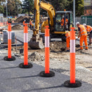 3 Pack Traffic Delineator Posts with Fillable Base for Parking Lots and Construction by LJGDeals