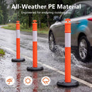 3 Pack Traffic Delineator Posts with Fillable Base for Parking Lots and Construction by LJGDeals