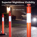 3 Pack Traffic Delineator Posts with Fillable Base for Parking Lots and Construction by LJGDeals