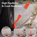 3 Pack Traffic Delineator Posts with Fillable Base for Parking Lots and Construction by DirectDeals