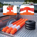 3 Pack Traffic Delineator Posts with Fillable Base for Parking Lots and Construction by LJGDeals