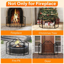 3 Panel Fireplace Screen Foldable Spark Guard Cover with Decorative Scroll by LJGDeals
