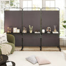 3-Panel Folding Room Divider with 3 Metal Shelves and Lockable Wheels by LJGDeals