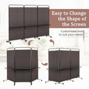 3-Panel Folding Room Divider with 3 Metal Shelves and Lockable Wheels by LJGDeals