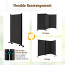 3 Panel Folding Room Divider with Lockable Wheels by LJGDeals