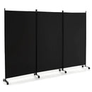 3 Panel Folding Room Divider with Lockable Wheels by DirectDeals