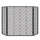 3-Panel Metal Foldable Fireplace Screen with Metal Mesh by DirectDeals
