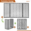 3-Panel Metal Foldable Fireplace Screen with Metal Mesh by LJGDeals