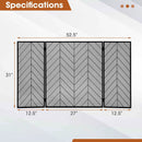 3-Panel Metal Foldable Fireplace Screen with Metal Mesh by DirectDeals