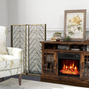 3-Panel Metal Foldable Fireplace Screen with Metal Mesh by LJGDeals